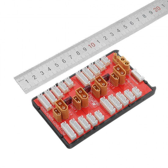 2 IN 1 PG Parallel Charging Board XT30 XT60 Plug Supports 4 Packs 2-8S Lipo Battery