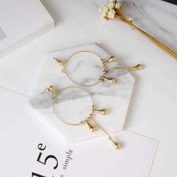 24K Gold Modern Style Water Drops Tassels Exaggerated Earrings For Women