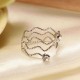 3pcs Wave Crystal Alloy Finger Rings Jewelry Silver Gold
