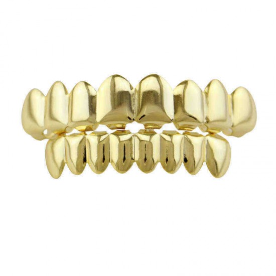 4 Colors Metal Glossy Braces Plating  Black Braces Hip Hop Rose Gold Grillz Teeth Jewelry