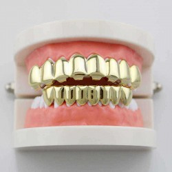 4 Colors Metal Glossy Braces Plating  Black Braces Hip Hop Rose Gold Grillz Teeth Jewelry