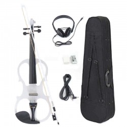 4/4 Electric Violin Full Size Basswood with Connecting Line Earphone & Case for Beginners