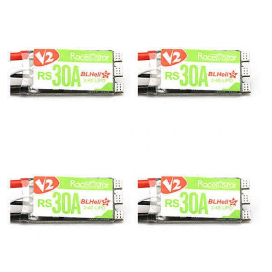 4X Racerstar RS30A V2 30A Blheli_S ESC OPTO 2-4S Support Oneshot42 Multishot 16.5 Dshot600 for RC Drone