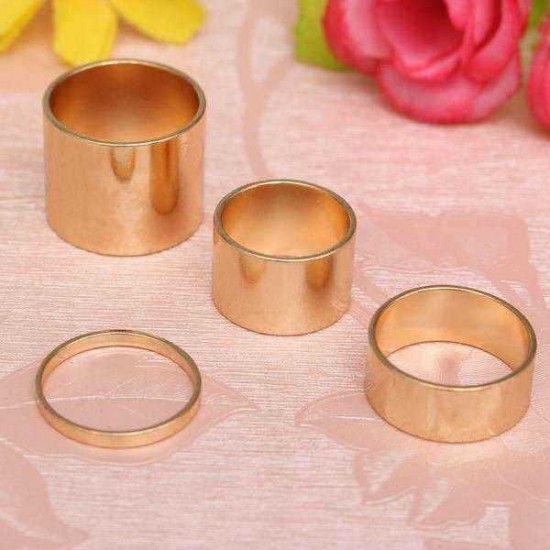 4pcs Gold Silver Circle Lord Knuckle Rings Masters Sun For Women