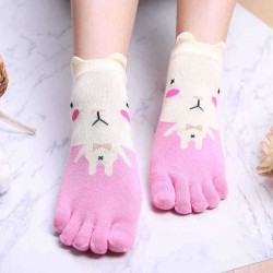 5 Pair Women Winter Warm Thicken Cotton Ski Toe Socks Lady Cartoon Floor Ankle Sock