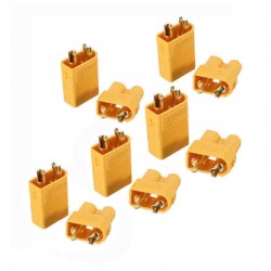 5 Pairs XT30 2mm Golden Male Female Non-slip Plug Interface Connector