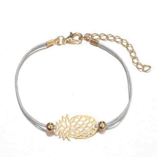 5 Pcs Bohemian Beaded Simple Bracelet Set Turtle Pineapple Map Heart Bracelet For Women