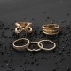 5 Pcs Bohemian Finger Rings Set Round Geometric Ring Fashion Jewelry for Women