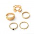 5 Pcs Bohemian Finger Rings Set Round Geometric Ring Fashion Jewelry for Women