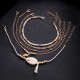 5 Pcs Bohemian Multilayer Gold Bracelet Set Shell Conch Bead Chain Charm Bracelet for Women