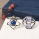 5 Pcs Stylish Bohemian Geometric Alloy Resin Ring Set Jewelry for Women