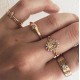 5 Pcs Vintage Personality Diamond St. Lord's Totem Pattern Ring Set