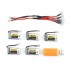 5PCS 3.7V 260MAH 45C Lipo Battery USB Charger Set for Eachine E010 E010C E011 E011C E013 JJRC H67