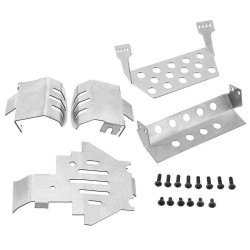 5PCS Stainless Steel Chassis Front Rear Axle Armor Protection Skid Plate for Traxxas TRX-4 RC Car