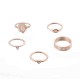 5Pcs Diamond Love Heart Lord Totem Vintage Pattern Ring