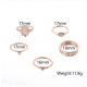 5Pcs Diamond Love Heart Lord Totem Vintage Pattern Ring