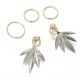 5Pcs Leaf Geometric Earring Set Gold Rings Ear Clip Jewelry Gift for Girls Women