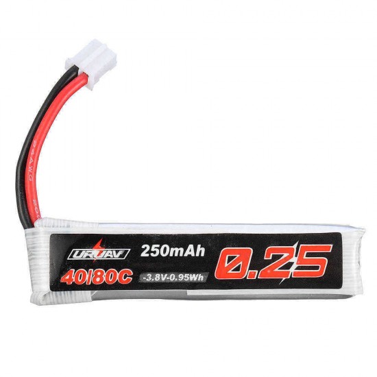 5Pcs URUAV 3.8V 250mAh 40C/80C 1S Lipo Battery PH2.0 for Eachine US65 UK65 URUAV UR65 Mobula7