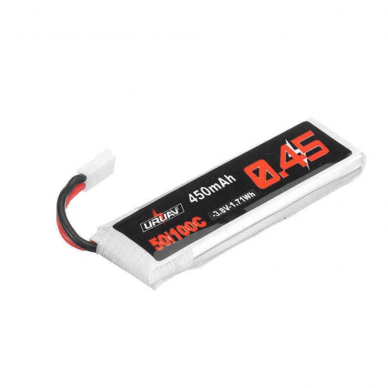 5Pcs URUAV 3.8V 450Mah 80/160C 1S HV 4.35V Lipo Battery White Plug for Happymodel Snapper7 Emax Tinyhawk