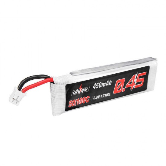 5Pcs URUAV 3.8V 450mAh 50/100C 1S HV 4.35V Lipo Battery PH2.0 for Emax Tinyhawk Tiny7 Happymodel Snapper7 EMAX Tinyhawk Freestyle