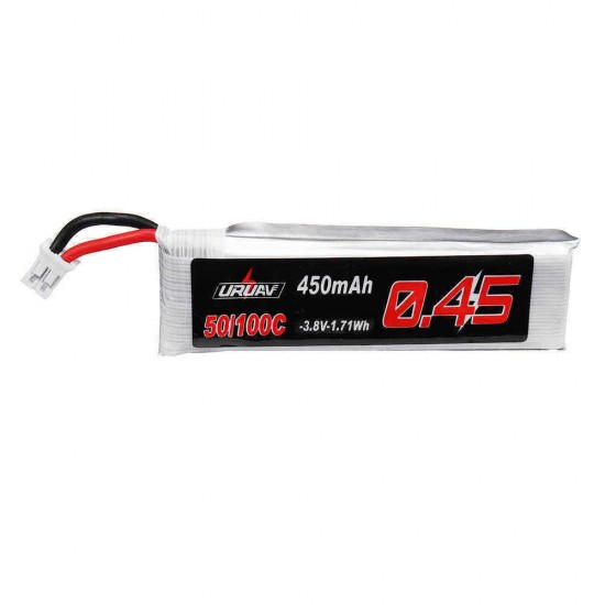 5Pcs URUAV 3.8V 450mAh 50/100C 1S HV 4.35V Lipo Battery PH2.0 for Emax Tinyhawk Tiny7 Happymodel Snapper7 EMAX Tinyhawk Freestyle