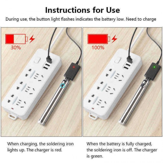 5V 8W Solder Iron Wireless Charging Soldering Iron Mini Portable Rechargeable Battery Soldering Iron with USB Welding Tools