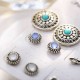 6 Pairs Retro Ear Stub Earring Set Vintage Carved Diamond Flower Earring For Women