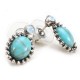 6 Pairs of Turquoise Ear Stud Alloy Rhinestones Earrings Set