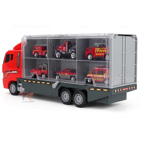 6/12 PCS 11 In 1 Diecast Construction Truck Vehicle Car Model Toy Set Play Vehicles in Carrier Truck