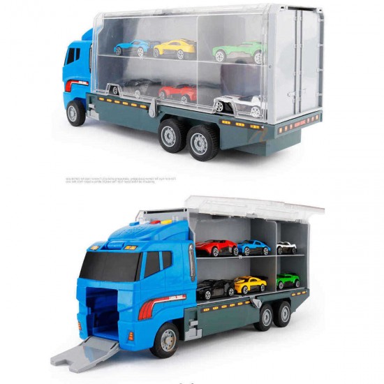 6/12 PCS 11 In 1 Diecast Construction Truck Vehicle Car Model Toy Set Play Vehicles in Carrier Truck