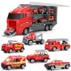 6/12 PCS 11 In 1 Diecast Construction Truck Vehicle Car Model Toy Set Play Vehicles in Carrier Truck