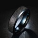 6mm Trendy Stainless Steel Magic Frosted Rainbow Color Black Couple Ring