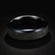 6mm Trendy Stainless Steel Magic Frosted Rainbow Color Black Couple Ring