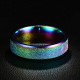 6mm Trendy Stainless Steel Magic Frosted Rainbow Color Black Couple Ring