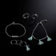 7 Pcs of Silver Plated Tassels Artificial Pearls Rings Bracelets Jewelry Set