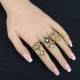 7Pcs Retro Ethnic Style Openwork Gem Joint Ring