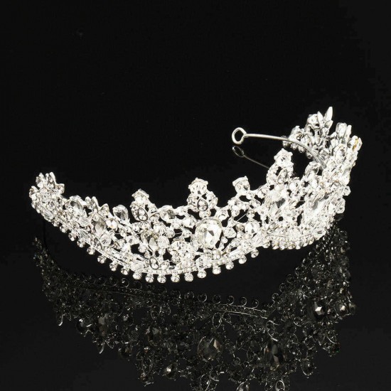 7cm High Large Adult Drip Crystal Wedding Bridal Party Pageant Prom Tiara Crown Hair Accessories