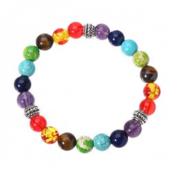 8mm Colorful Balance Beads Balls Yoga Reiki Prayer Gemstone Chakra Heart Bracelet Gift for Women