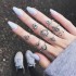 9 Pcs Vintage Statement Ring Set Helm Leaf Knuckle Rings Bohemian Jewelry for Women