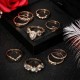 9 stk Etnisk Colorful Diamond Ring Set Retro Gold Moon Rhinestone Rings For Women