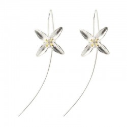 925 Silver Earrings Tassel Flowers Elegant Earrings
