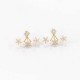 925 Silver Needle Pearl Flower Cubic Zircon Crystal Ear Stud Earrings