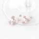 925 Silver Needle Pearl Flower Cubic Zircon Crystal Ear Stud Earrings