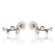 925 Silver Needle Shell Flower Crystal Rhinestone Ear Stud Earrings