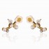 925 Silver Needle Shell Flower Crystal Rhinestone Ear Stud Earrings