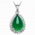 925 Silver Waterdrop Chalcedony Zircon Necklace Pendant