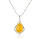 925 Silver Zircon Crystal Chalcedony Pendant For Necklace Chain