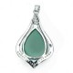 925 Silver Zircon Crystal Chalcedony Pendant For Necklace Chain