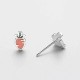 925 Sterling Silver Cute Asymmetric Rabbit Carrot Stud Earrings Trendy Zirconia Piercing Earring