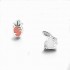 925 Sterling Silver Cute Asymmetric Rabbit Carrot Stud Earrings Trendy Zirconia Piercing Earring